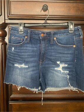 Universal Thread Dark Blue Denim Shorts with Contrast Stitching